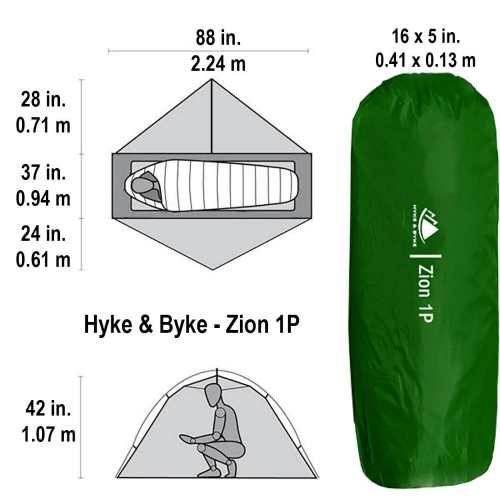 Hyke & Byke Zion 1 and 2 Person Backpacking Tents
